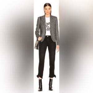 AMO Tie Ankle Slim Skinny Jeans Size 27” Black Magic Mid-Rise